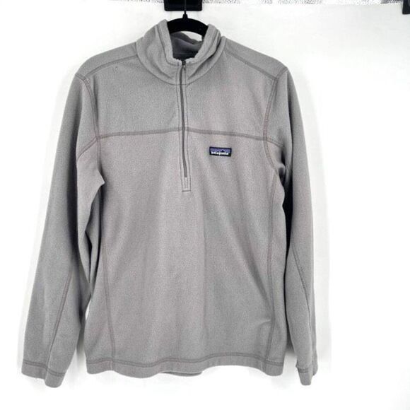 Patagonia Unisex Men's Micro D Fleece Quarter-Zip Pullover Sweater Gray Small - Picture 2 of 9